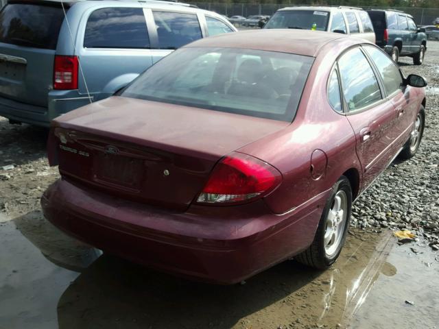 1FAFP55U44A160824 - 2004 FORD TAURUS SES BURGUNDY photo 4