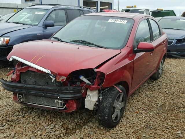 KL1TD5DE9AB126651 - 2010 CHEVROLET AVEO LS RED photo 2