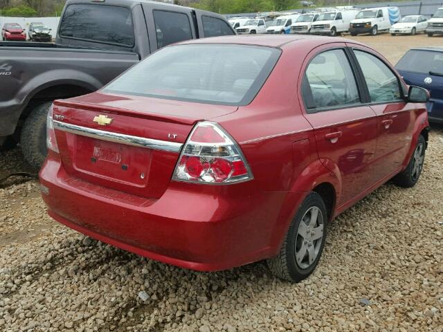 KL1TD5DE9AB126651 - 2010 CHEVROLET AVEO LS RED photo 4