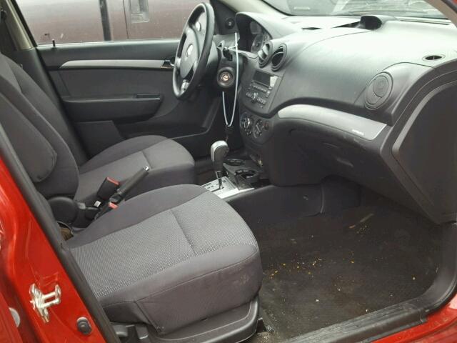 KL1TD5DE9AB126651 - 2010 CHEVROLET AVEO LS RED photo 5