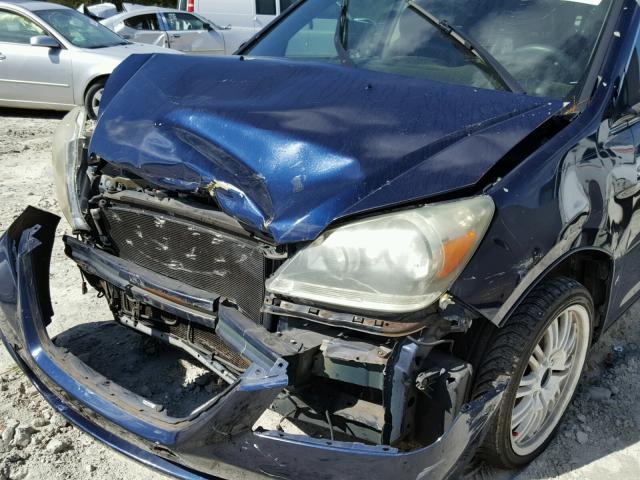 5FNRL38845B011697 - 2005 HONDA ODYSSEY BLUE photo 9