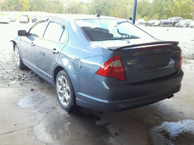 3FAHP0HA5BR206449 - 2011 FORD FUSION SE BLUE photo 3