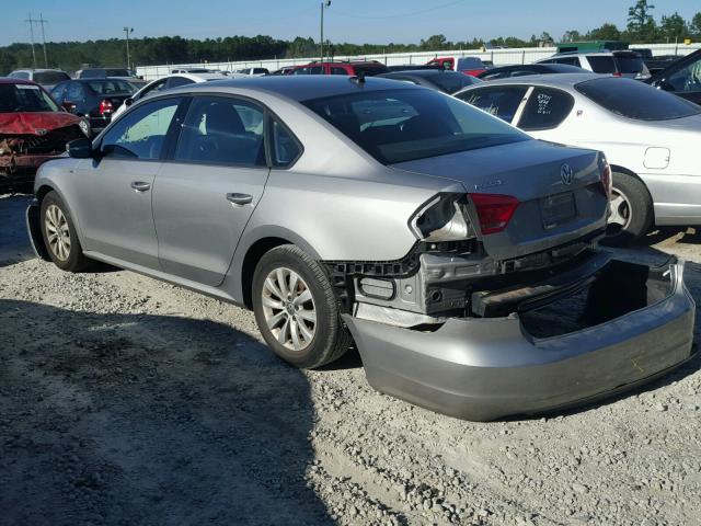 1VWAH7A37DC145567 - 2013 VOLKSWAGEN PASSAT S فضي صورة 3
