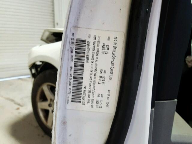 2B3KA43R97H696999 - 2007 DODGE CHARGER SE WHITE photo 10