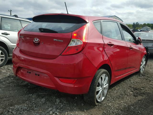 KMHCU5AE2EU184961 - 2014 HYUNDAI ACCENT GLS RED photo 4