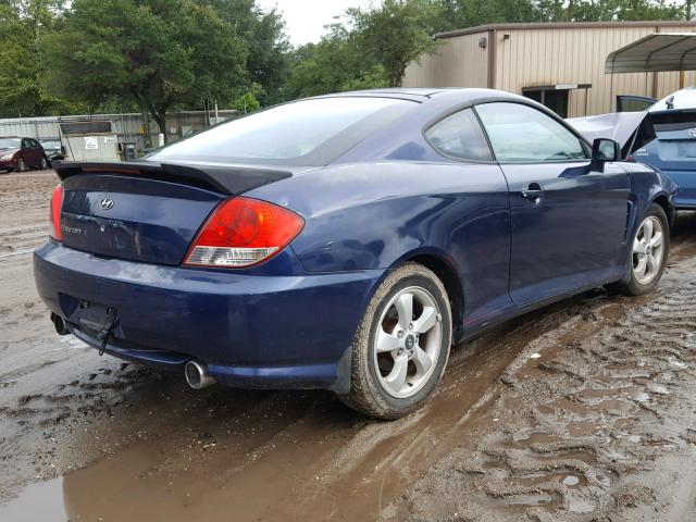 KMHHM65D66U230435 - 2006 HYUNDAI TIBURON GS BLUE photo 4