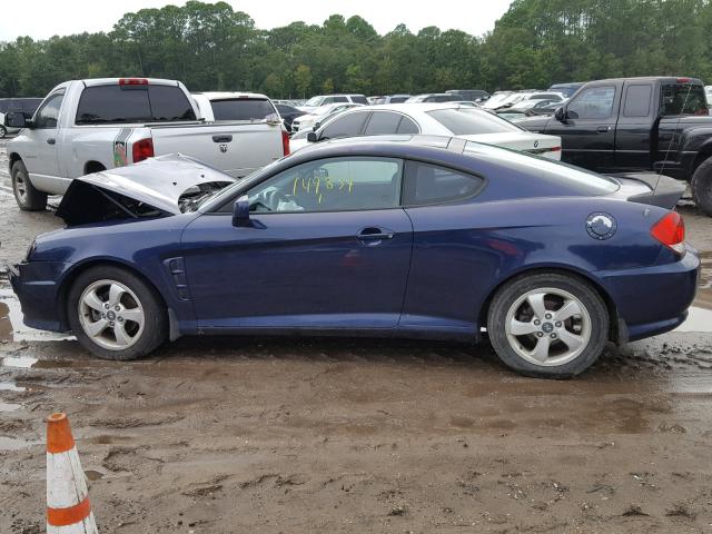 KMHHM65D66U230435 - 2006 HYUNDAI TIBURON GS BLUE photo 9