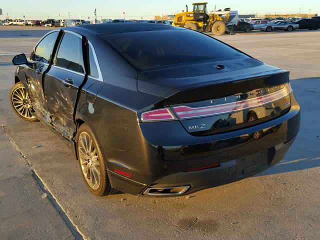 3LN6L2LU7ER811454 - 2014 LINCOLN MKZ HYBRID BLACK photo 3