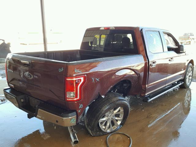 1FTEW1CP3GKF66820 - 2016 FORD F150 SUPER MAROON photo 4