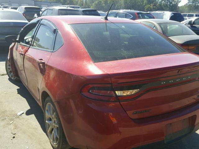 1C3CDFBA2DD224027 - 2013 DODGE DART SXT RED photo 3