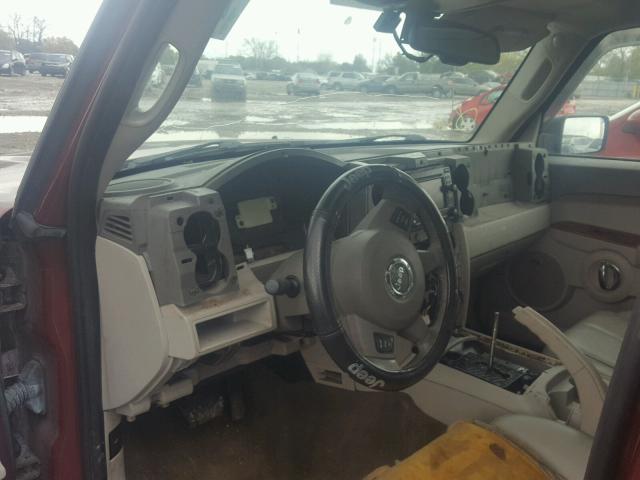 1J8HG58237C552773 - 2007 JEEP COMMANDER მუქწითელი ფოტო 9