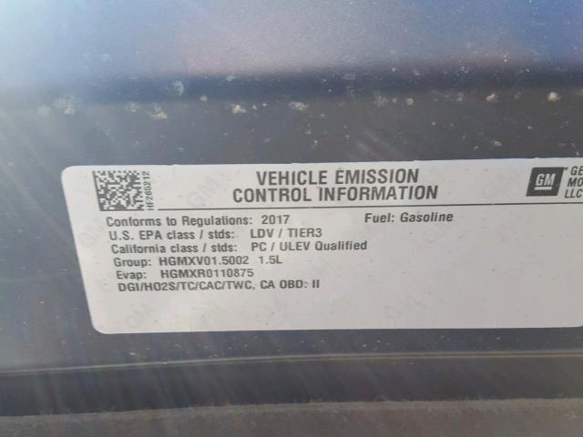 1G1ZB5ST1HF265212 - 2017 CHEVROLET MALIBU LS ლურჯი ფოტო 10