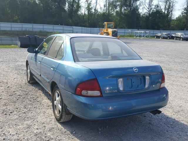 3N1AB51A03L735283 - 2003 NISSAN SENTRA SE- BLUE photo 3