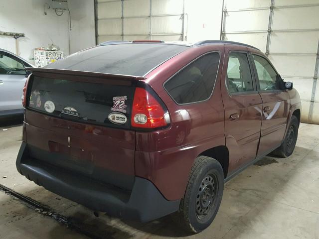 3G7DA03E04S536790 - 2004 PONTIAC AZTEK BURGUNDY photo 4