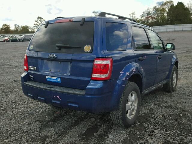 1FMCU03Z58KD33091 - 2008 FORD ESCAPE XLT BLUE photo 4