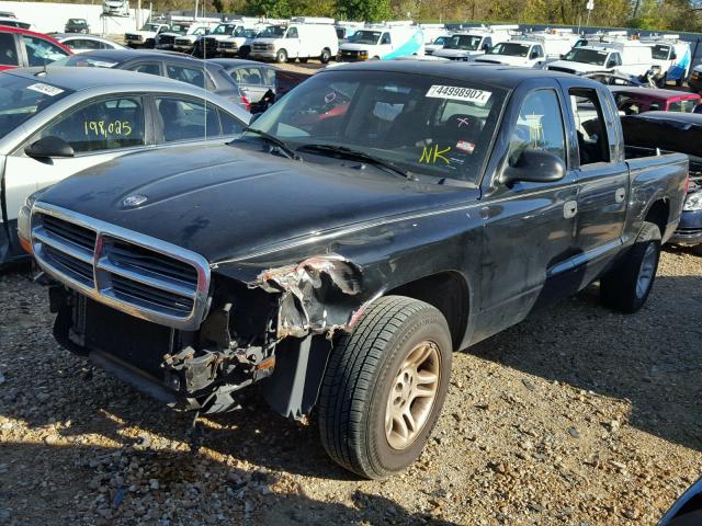 1B7HL2ANX1S254854 - 2001 DODGE DAKOTA BLACK photo 2