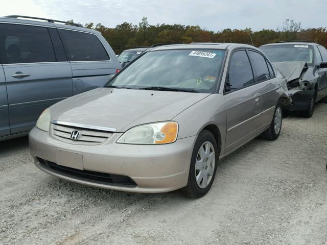 1HGES25742L020028 - 2002 HONDA CIVIC EX GOLD photo 2