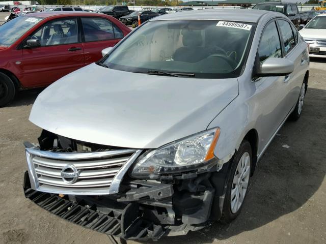 3N1AB7AP1FY311408 - 2015 NISSAN SENTRA S SILVER photo 2