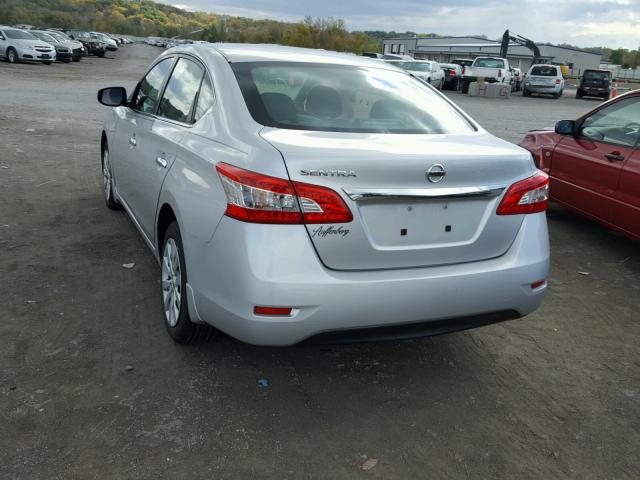 3N1AB7AP1FY311408 - 2015 NISSAN SENTRA S SILVER photo 3