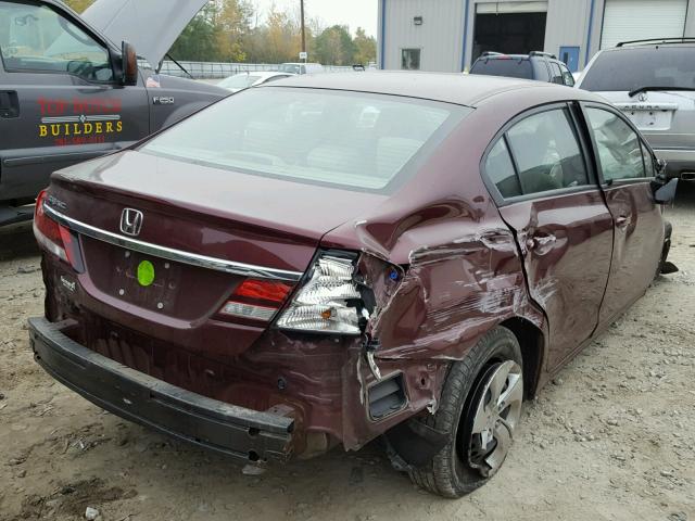 2HGFB2F51EH539959 - 2014 HONDA CIVIC LX MAROON photo 4