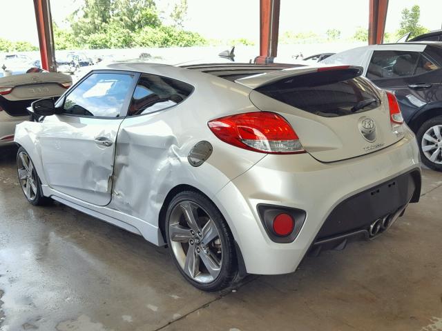 KMHTC6AE3FU233143 - 2015 HYUNDAI VELOSTER T SILVER photo 3