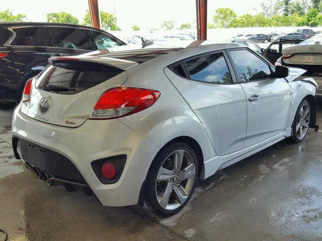 KMHTC6AE3FU233143 - 2015 HYUNDAI VELOSTER T SILVER photo 4