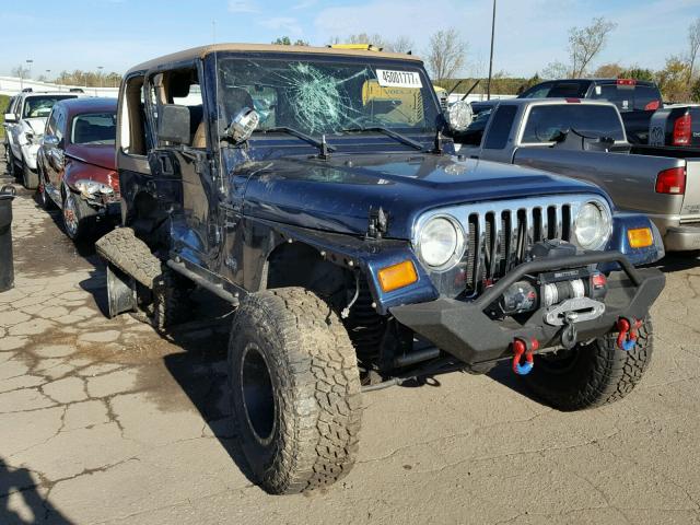 1J4FA49S12P764351 - 2002 JEEP WRANGLER / BLUE photo 1