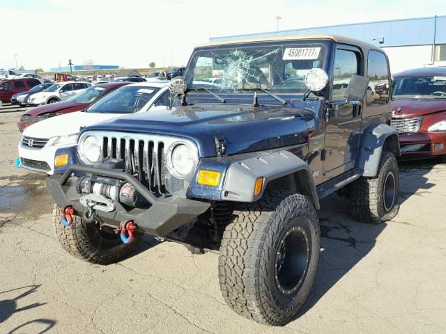 1J4FA49S12P764351 - 2002 JEEP WRANGLER / BLUE photo 2