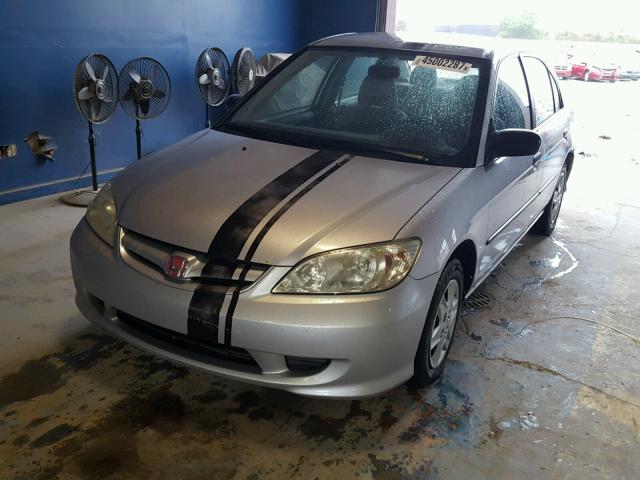 1HGES16355L029203 - 2005 HONDA CIVIC DX V SILVER photo 2