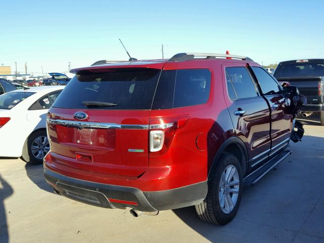 1FM5K7D98DGC33912 - 2013 FORD EXPLORER RED photo 4