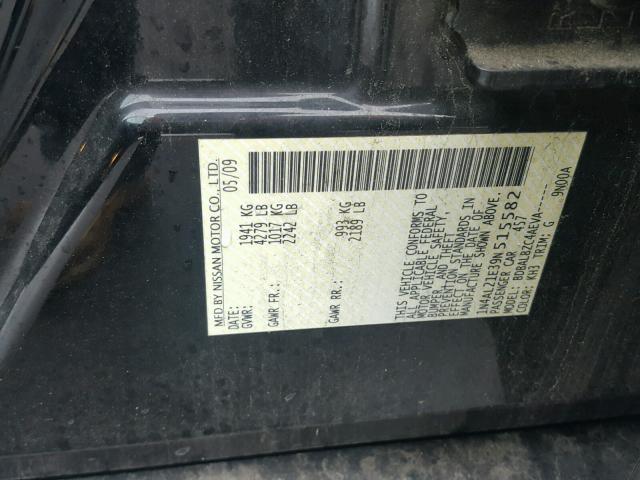 1N4AL21E39N515582 - 2009 NISSAN ALTIMA 2.5 BLACK photo 10