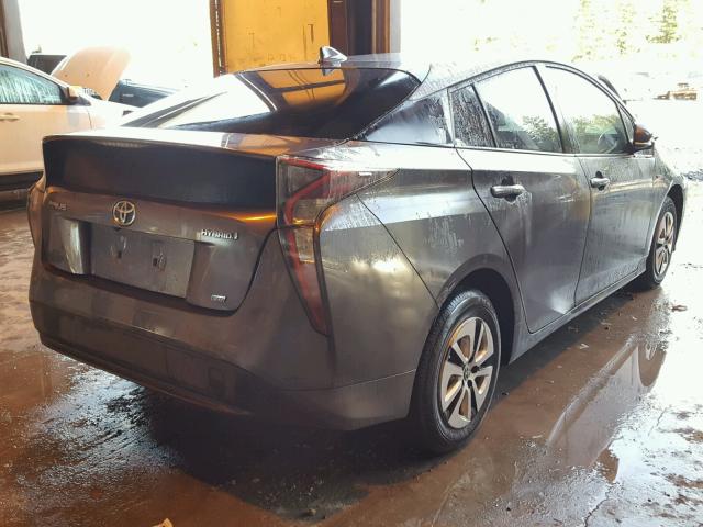 JTDKARFU0G3514931 - 2016 TOYOTA PRIUS GRAY photo 4