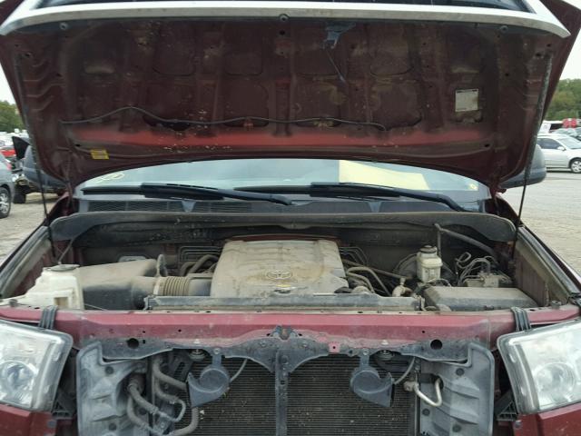 5TFEM5F12AX017558 - 2010 TOYOTA TUNDRA CRE MAROON photo 7