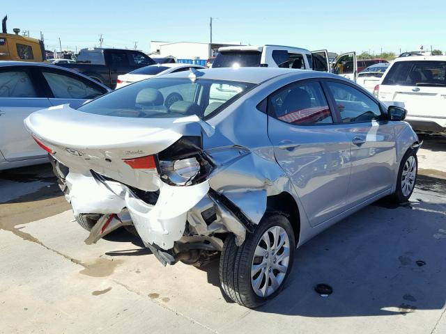 5NPDH4AEXCH084699 - 2012 HYUNDAI ELANTRA SILVER photo 4