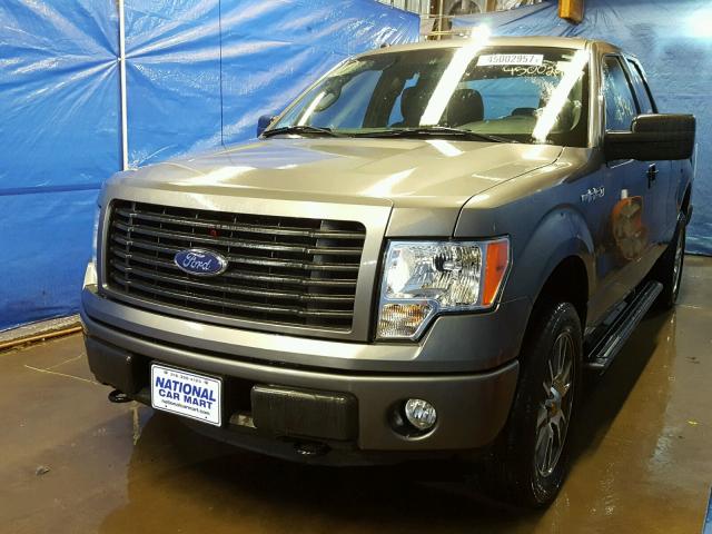 1FTEX1EM6EFB96629 - 2014 FORD F150 SUPER GRAY photo 2