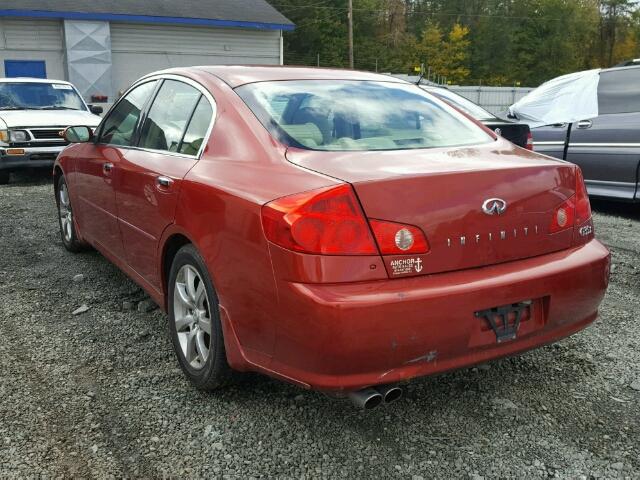 JNKCV51F55M312697 - 2005 INFINITI G35 RED photo 3