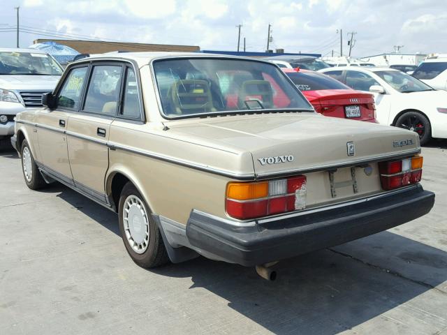 YV1AX8846K1352254 - 1989 VOLVO 244 DL BEIGE photo 3