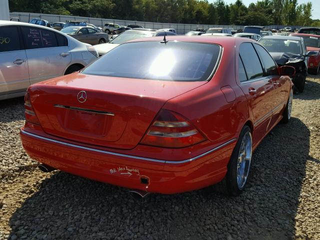 WDBNG73J52A251395 - 2002 MERCEDES-BENZ S 55 AMG RED photo 4