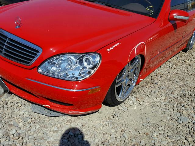 WDBNG73J52A251395 - 2002 MERCEDES-BENZ S 55 AMG RED photo 9