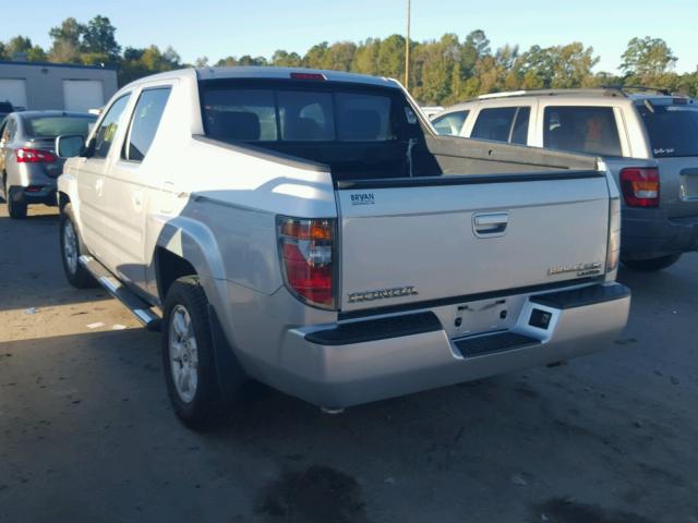 2HJYK16427H519355 - 2007 HONDA RIDGELINE SILVER photo 3