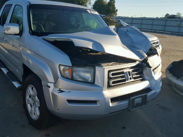 2HJYK16427H519355 - 2007 HONDA RIDGELINE SILVER photo 9