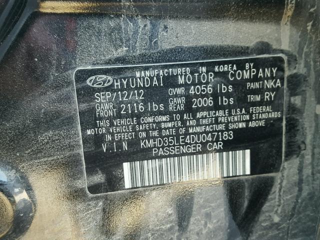 KMHD35LE4DU047183 - 2013 HYUNDAI ELANTRA GT BLACK photo 10