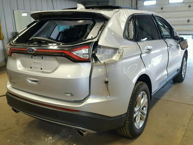 2FMPK4J93FBB05213 - 2015 FORD EDGE SEL SILVER photo 4