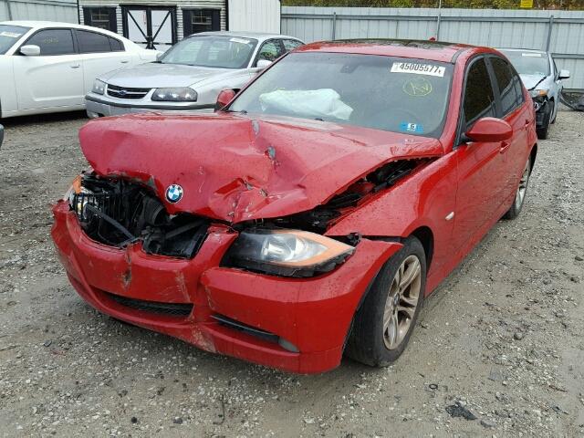 WBAVA37518NL17853 - 2008 BMW 328 I RED photo 2