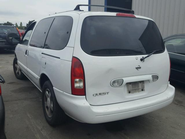 4N2ZN15T21D820279 - 2001 NISSAN QUEST GXE WHITE photo 3