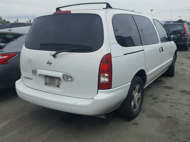 4N2ZN15T21D820279 - 2001 NISSAN QUEST GXE WHITE photo 4