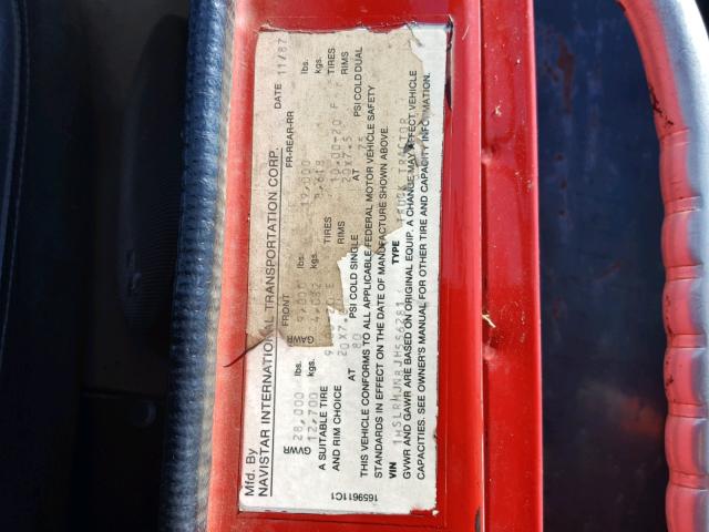 1HSLRMJN8JH556281 - 1988 INTERNATIONAL S-SERIES 1 红色 照片 10