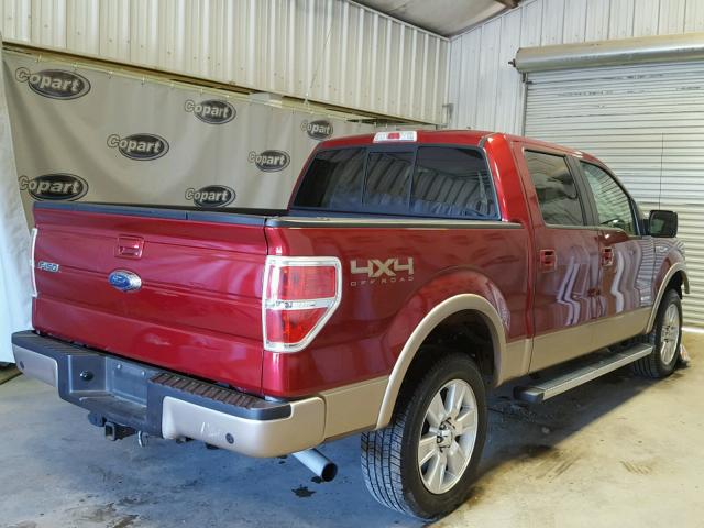1FTFW1ET0DFB26279 - 2013 FORD F150 RED photo 4