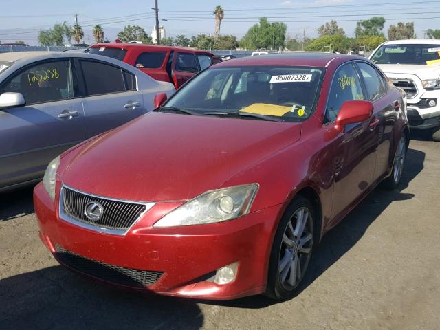 JTHBK262265024740 - 2006 LEXUS IS 250 RED photo 2