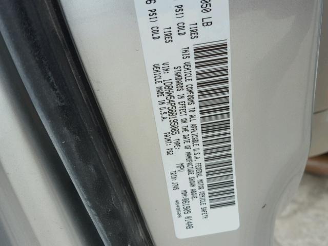 1D8HN54P58B195085 - 2008 DODGE GRAND CARA SILVER photo 10